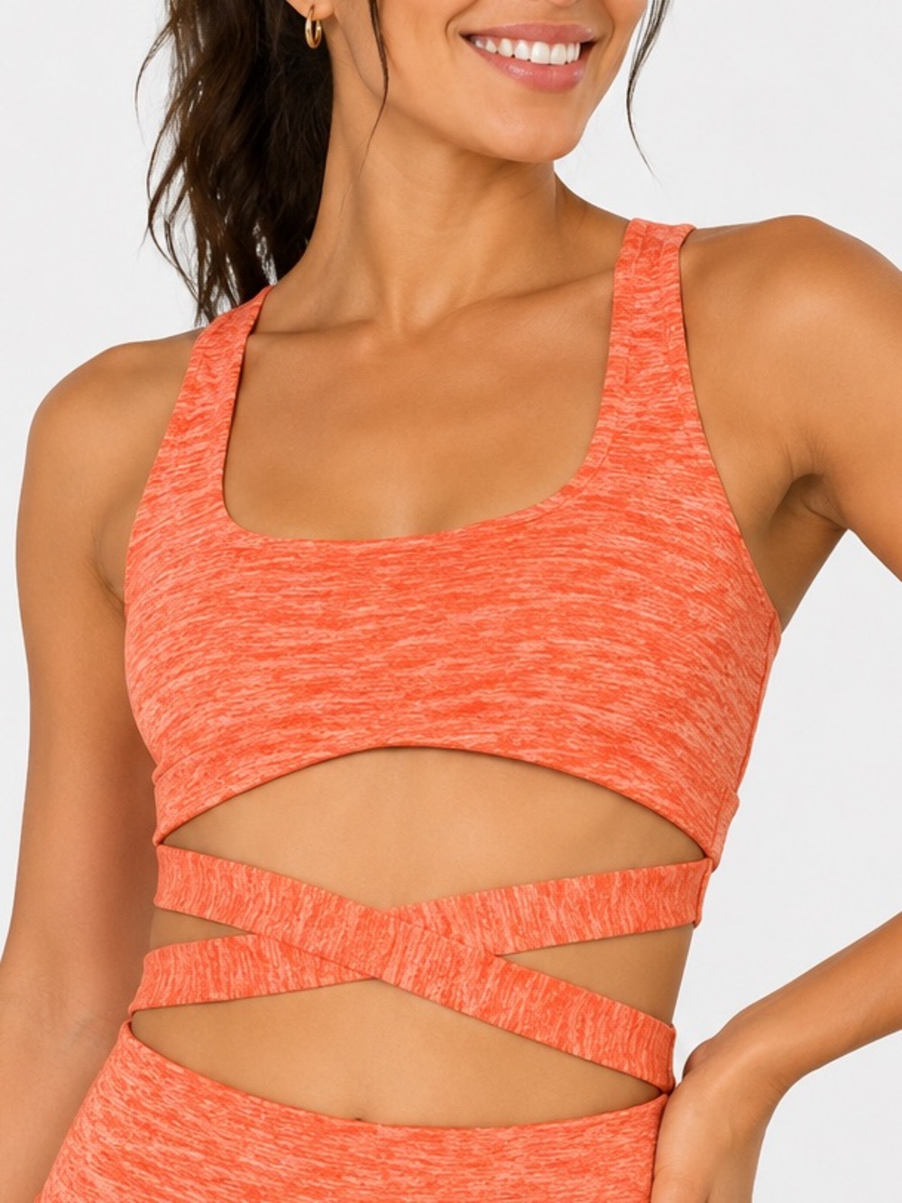 Princess Polly Vibrant Orange Cross-Strap Tank Top -  
Emma Tie Up Top